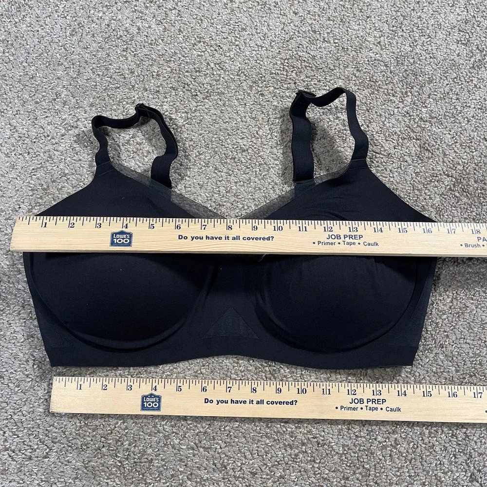 Honeylove Women's Crossover Bra Wireless Comfort Mesh 1X+ Black